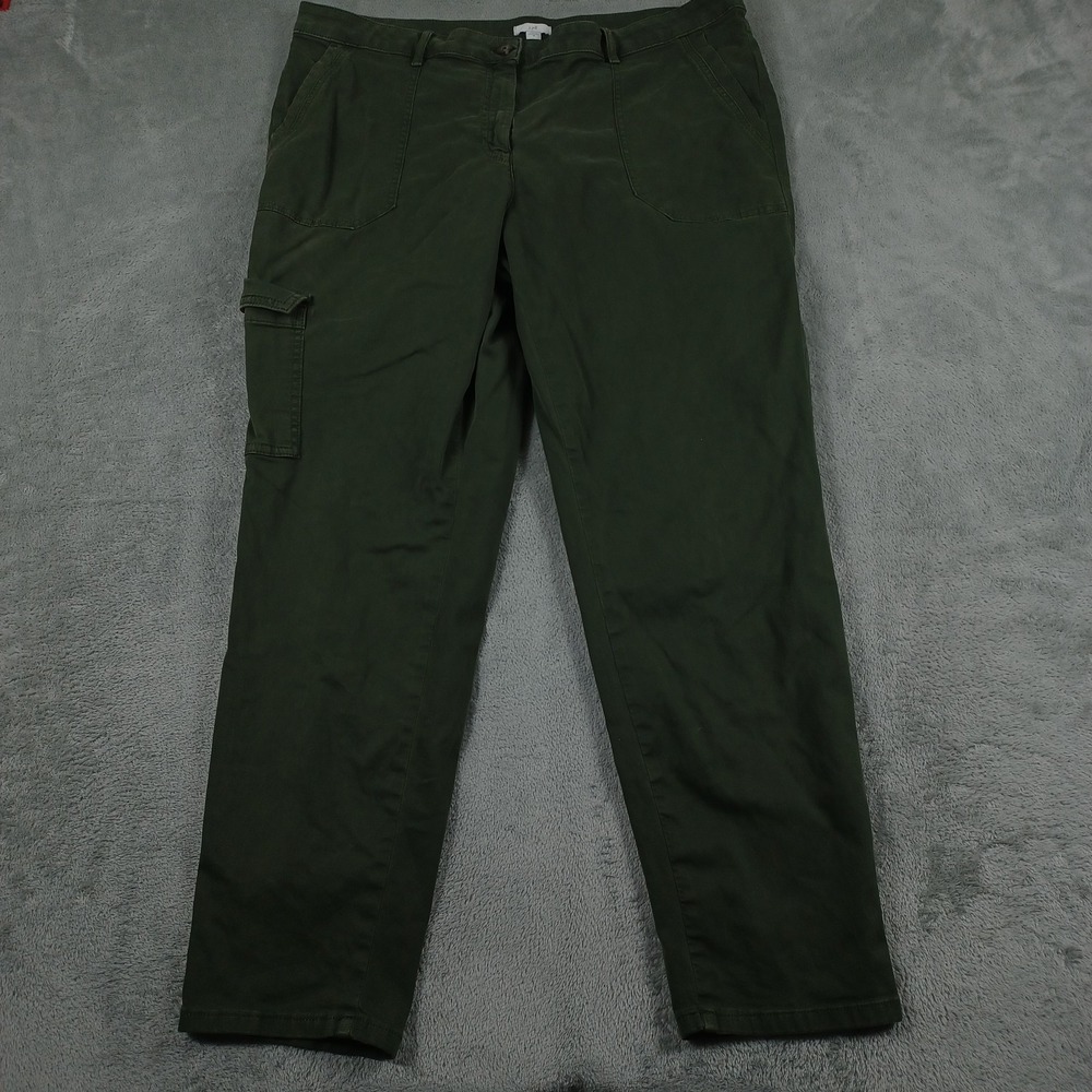 J Jill‎ Pants Womens 18 Green Cargo Utility Stretch Pocket Straight Leg Casual